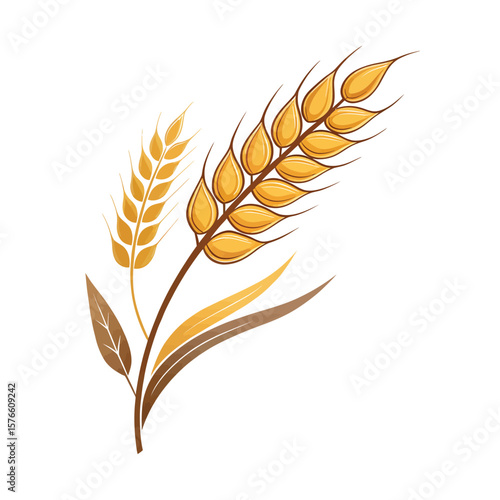 Golden Grain: A vibrant image showcases two stalks of golden wheat, symbolizing the bounty and essence of the harvest season.