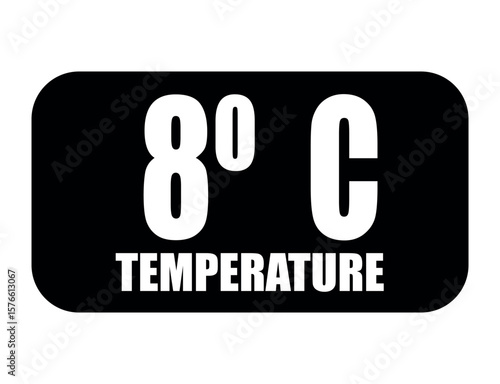 8° C. Temperature degrees celsius vector isolated on white background