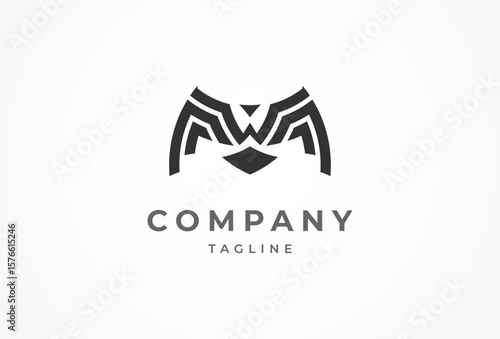 Initial W Eagle logo, modern eagle bird with letter W combination, vector illustration