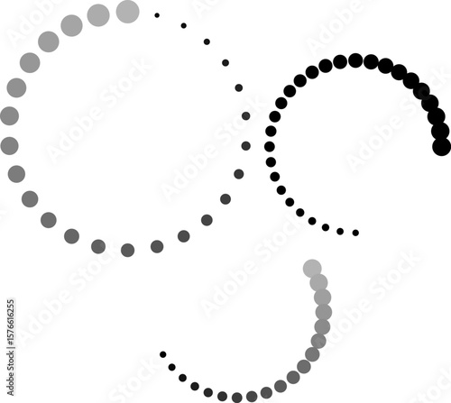 concentrated circles of red, black and gray, halftone, vector
