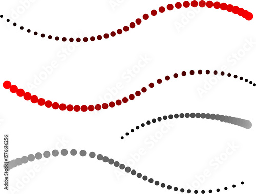 concentrated circles of red, black and gray, halftone, vector