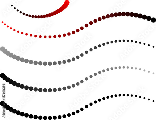 concentrated circles of red, black and gray, halftone, vector