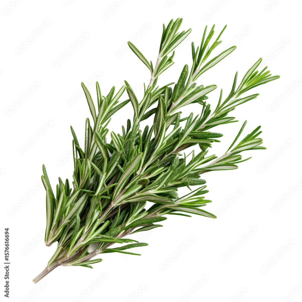 Fototapeta premium Rosemary isolated on white background, Top view, generative ai.