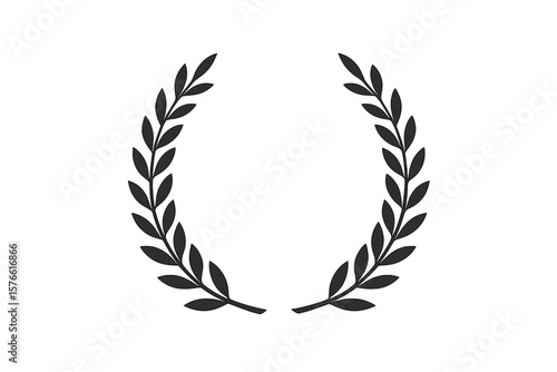 Laurel Wreath Vector Frame for Award, Certificate, Trophy, Achievement, Victory, Honor, Success, Classic Symbol, Elegant Black Silhouette, Isolated, Transparent Background