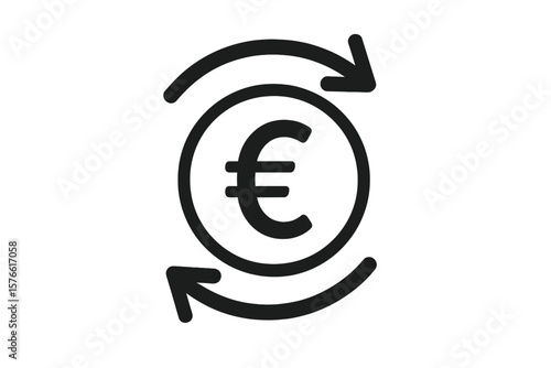 Euro currency exchange vector icon. Money transfer & payment symbol for web design, mobile app, ui. Financial transaction, business circulation & cashback concept illustration.