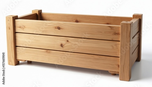Wallpaper Mural Sturdy, natural wooden planter box, perfect for gardens patios. Crafted from light-colored wood with visible grain, knot detail, container offers elegant, eco-friendly design for flowers plants. Torontodigital.ca
