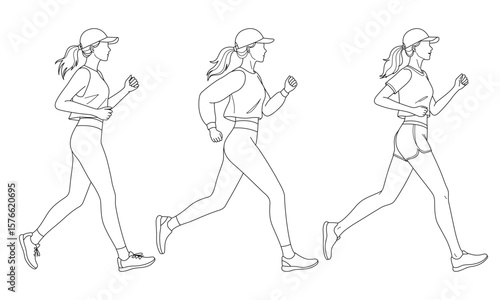 走っている女性01