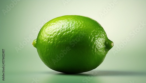 a single green lime fruit