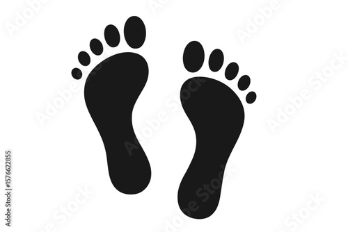 Human Footprint Vector Transparent PNG, Bare Feet Mark, Footstep Icon, Walking Trace Silhouette, Anatomy Footprint Design, Foot Symbol Illustration