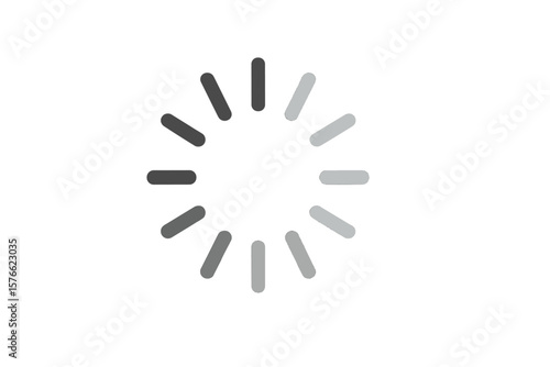 Loading icon simple buffer loader symbol for website video ui app animation. Progress bar status wheel. Circle spin wait update processing interface element download design.