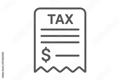 Tax Receipt Icon, Financial Document, Invoice, Payment Bill, Tax Form, Money Symbol, Bank Statement, Accounting, Transparent Vector, Business Finance, Isolated Illustration