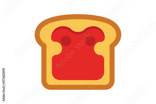 Toast With Jam Icon Vector Cartoon Flat On White