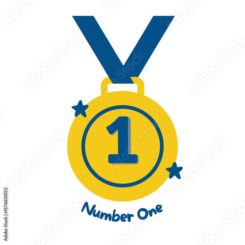 gold medal with ribbon