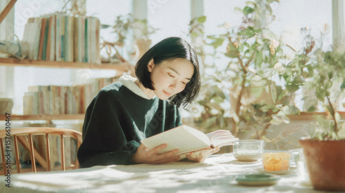 女, 女性, 読書, 本, 勉強, 本を読む女性, 集中, リラックス, 休日, 日本, 日本人, Female, woman, reading, books, study, women reading, focus, relax, holiday, Japan, Japanese