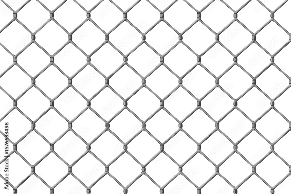Naklejka premium Realistic Chain Link Fence Grid Pattern, Braided Metal Wire Mesh, Seamless Background Texture, Security Barrier, Prison Wall, Protected Property, Vector Illustration