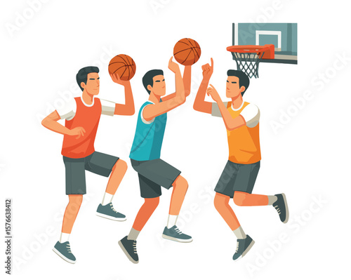 set of boys playing basketball 