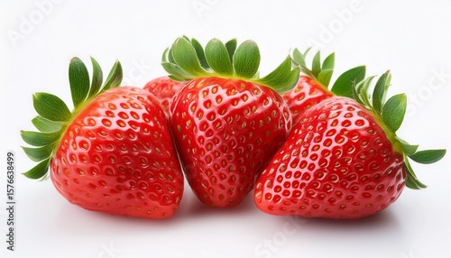 Wallpaper Mural fresh and ripe strawberry on white background Torontodigital.ca