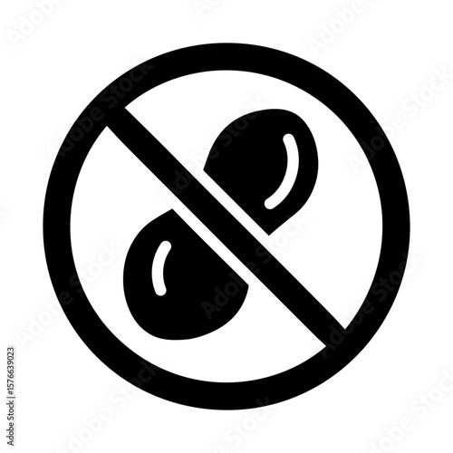 Nut free peanut allergy food icon with transparent background symbolizing allergy safety and food warning
