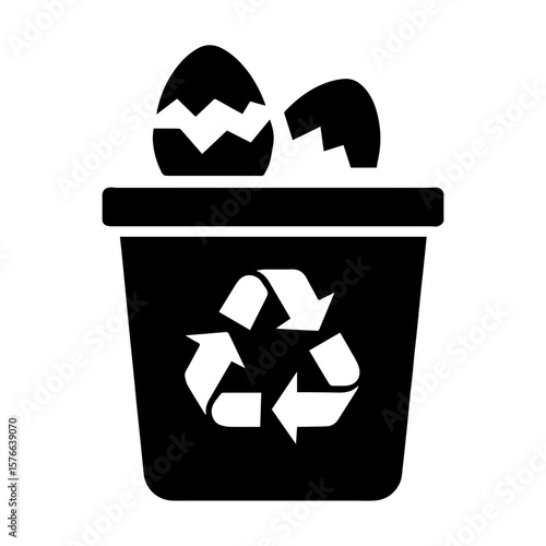 Green bin for food waste compost icon with transparent background symbolizing organic recycling and sustainability
