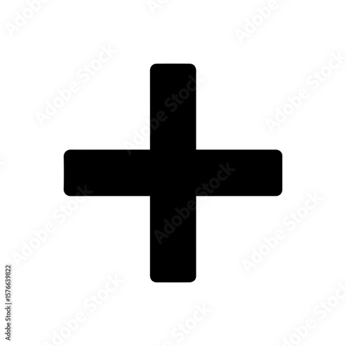 Plus add plus sign icon with transparent background symbolizing addition increase and volume up
