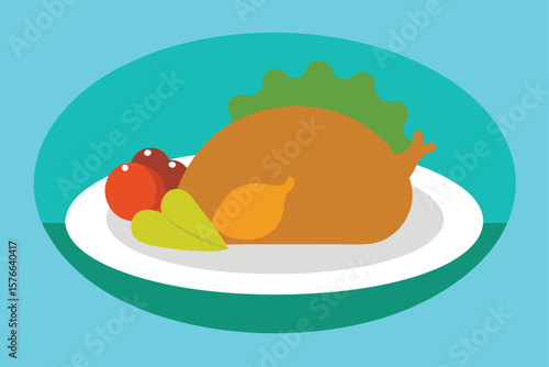 thanksgiving dinner plate featuring mashed potato (1).eps