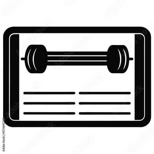 Gym Instructor element isolated gym membership card on white background