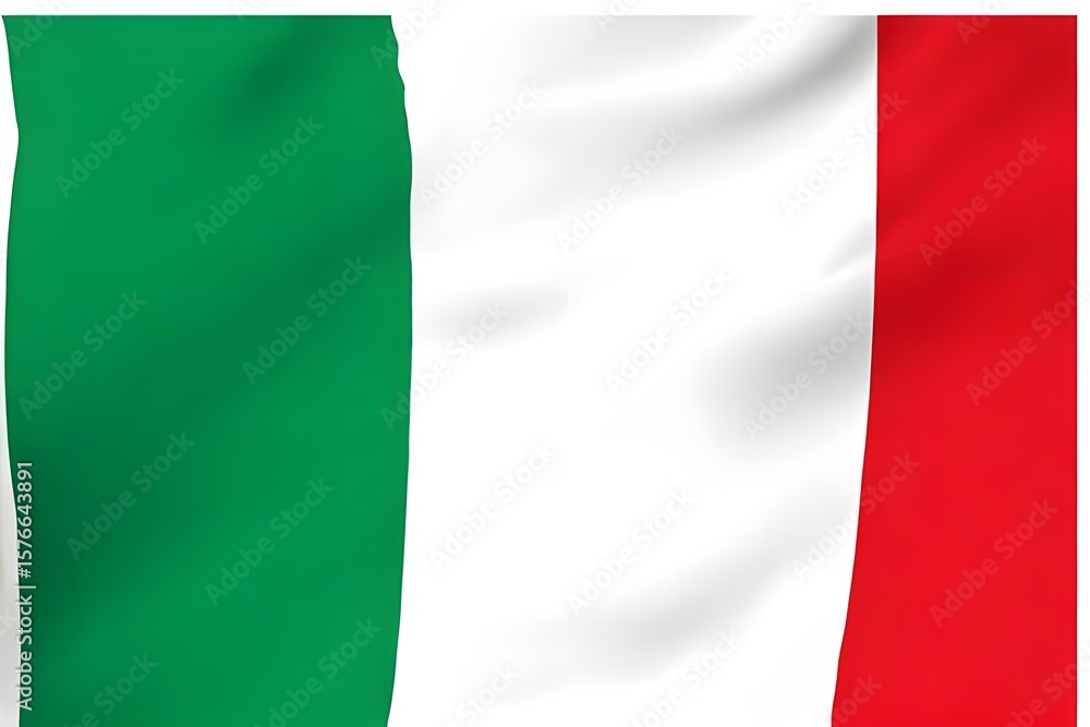 Obraz premium A waving italian flag with vertical stripes of green white and red in a bright and clean image
