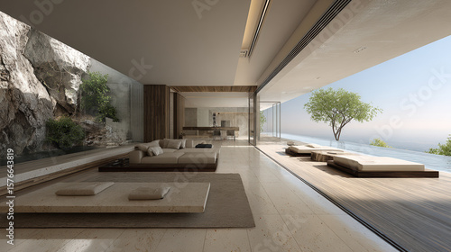 Wallpaper Mural photorealistic ultraminimalist interior design featuring modern elements vivid accents and clean lines Torontodigital.ca