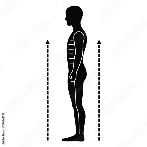 Gym Instructor element isolated posture correction chart on white backgro