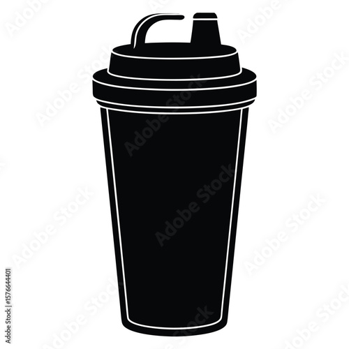 Gym Instructor element isolated protein shaker on white background