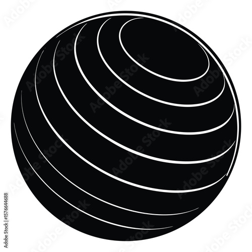 Gym Instructor element isolated stability ball on white background