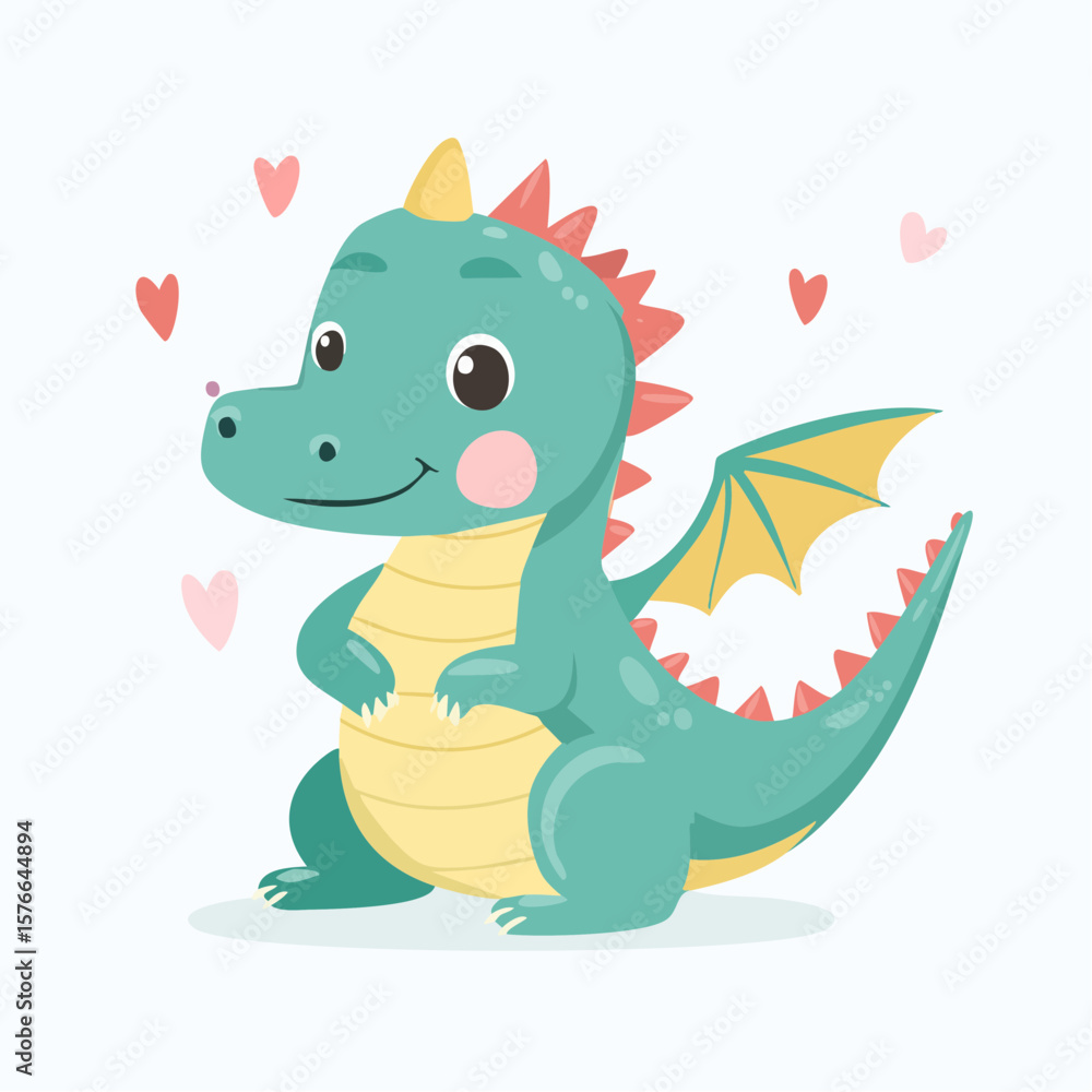 Fototapeta premium Portrait of Adorable Miniature Dragon