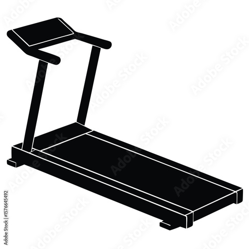 Gym Instructor element isolated treadmill on white background