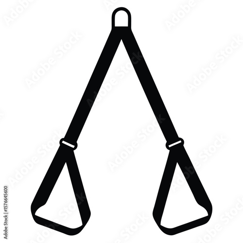 Gym Instructor element isolated trx straps on white background