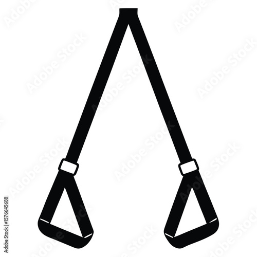 Gym Instructor element isolated trx straps on white background