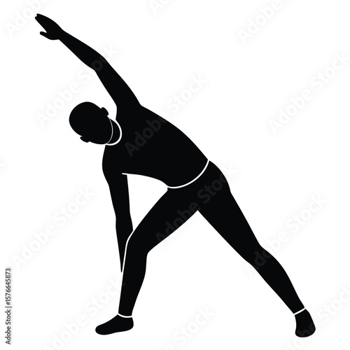 Gym Instructor element isolated warm up routine on white background