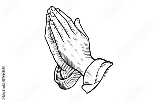 Praying Hands Folded in Prayer Gesture, Clasped Palms, Namaste Mudra, Spiritual Blessing, Faith, Hope, Trust, Christian Symbol, Religious Worship, Appeal to Heaven, Welcome, Meditation