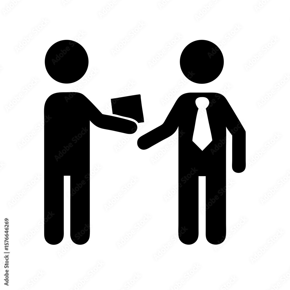 Minimalist Silhouette Handover Document Deal Business Agreement Sign Icon Minimalist Silhouette Handover Document Deal Business Agreement Sign Icon