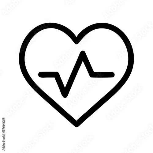 Simple Outline Heart Rate Pulse Medical Healthcare Line Icon Element