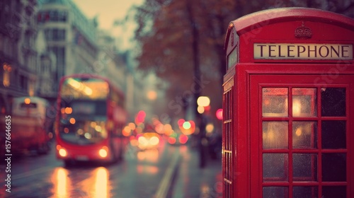 Rainy London Street Scene