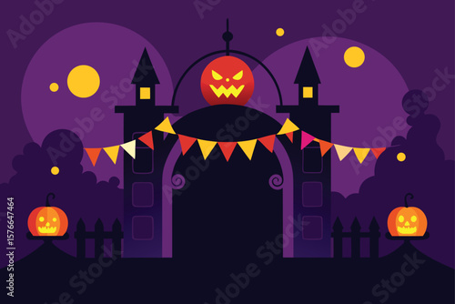  halloween carnival entrance with glowing lights   (1).eps