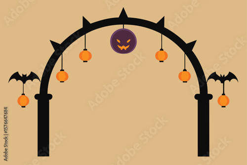  halloween festival lantern archway with bat shape (1).eps