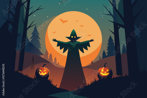  halloween spirit rising from jack o  lantern in e.eps