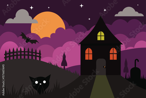  spooky countryside under halloween sky with haunt (1).eps