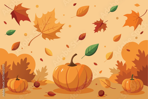  thanksgiving background with scattered autumn lea.eps