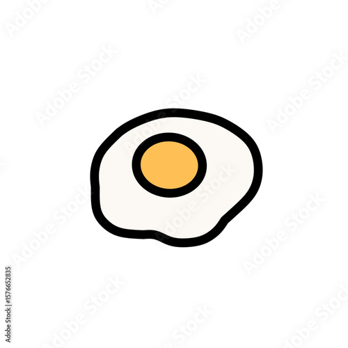 fried egg on white background