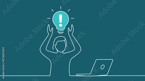 Creative idea generation concept lightbulb inspiration innovation solution eureka moment brainstorming process