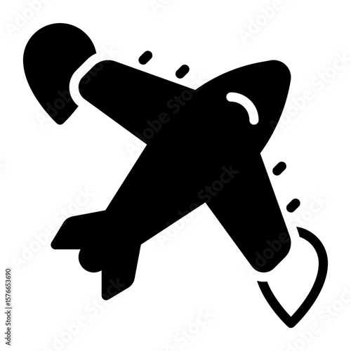 plane icon, glyph icon style