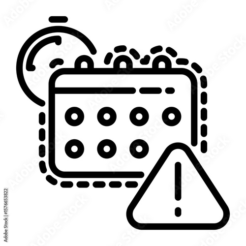 Deadline icon, line icon style