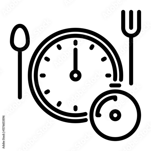 lunch time icon, line icon style